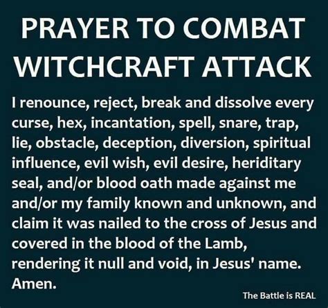 Prayet to get rid of witchcrsft